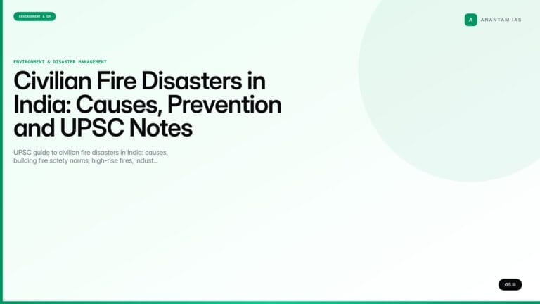 Civilian Fire Disasters in India: Causes, Prevention and UPSC Notes (UPSC Environment) — UPSC featured image