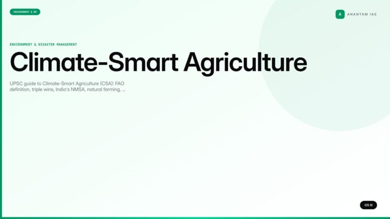 Climate-Smart Agriculture — UPSC Environment Notes — UPSC featured image
