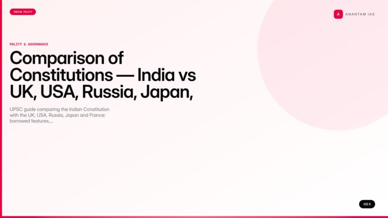Comparison of Constitutions — India vs UK, USA, Russia, Japan, France (UPSC Polity) — UPSC featured image