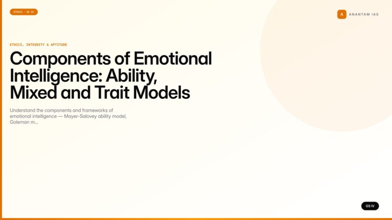 Components of Emotional Intelligence: Ability, Mixed and Trait Models (UPSC Ethics — GS IV) — UPSC featured image