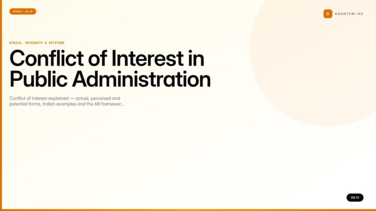 Conflict of Interest in Public Administration (UPSC Ethics — GS IV) — UPSC featured image