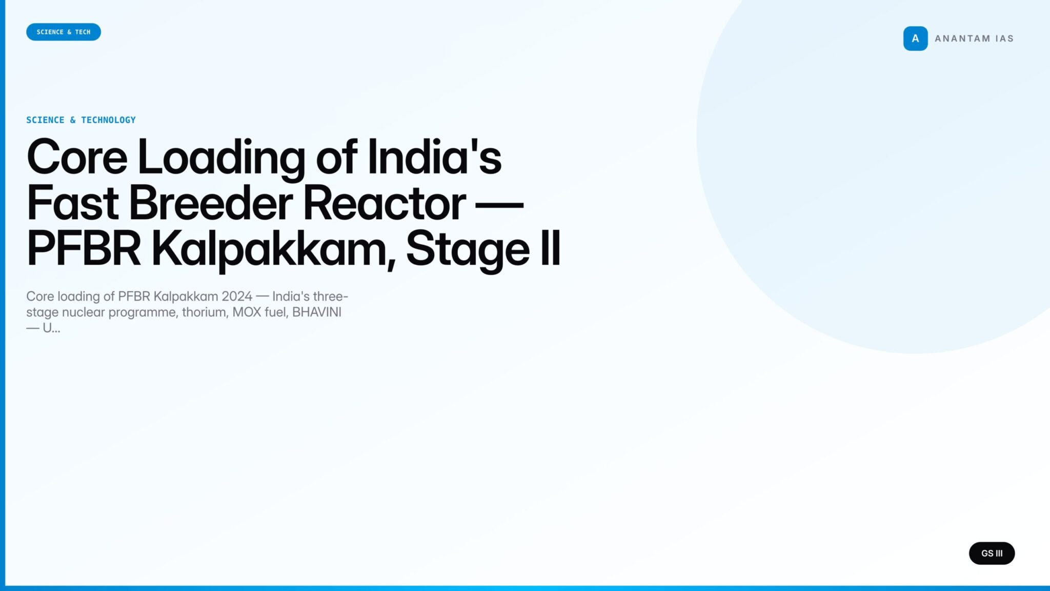 Core Loading Core Loading of India's Fast Breeder Reactor — PFBR Kalpakkam, Stage II ...