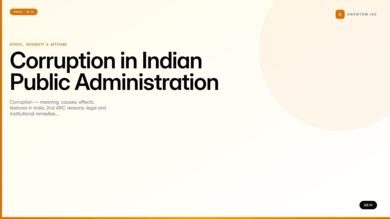 Corruption in Indian Public Administration (UPSC Ethics — GS IV) — UPSC featured image