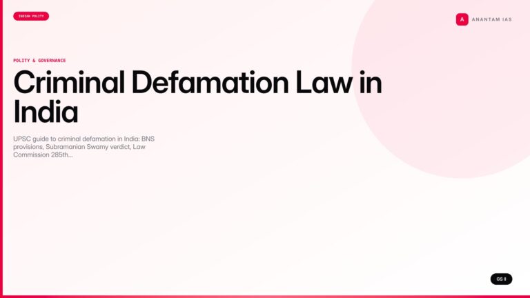 Criminal Defamation Law in India (UPSC Polity) — UPSC featured image