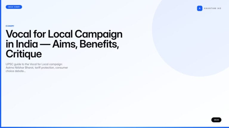 Vocal for Local Campaign in India — Aims, Benefits, Critique (UPSC) — UPSC featured image