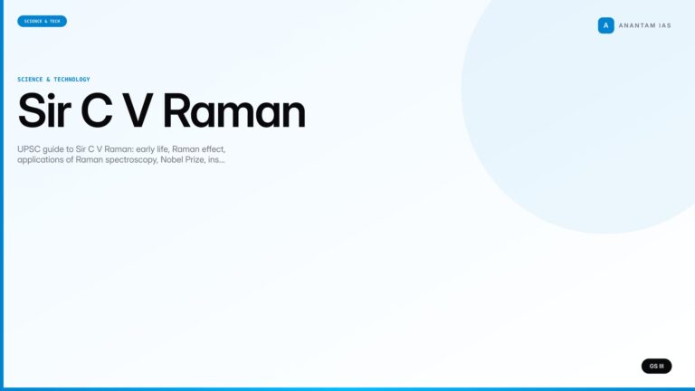 Sir C V Raman (UPSC Science & Tech) — UPSC featured image