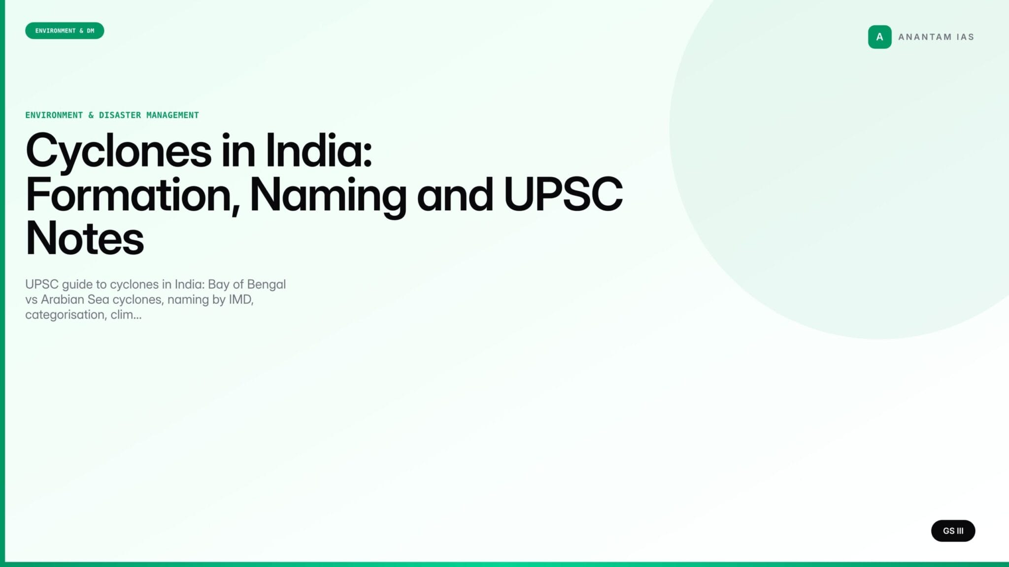Cyclones in India: Formation, Naming and UPSC Notes (UPSC Environment ...