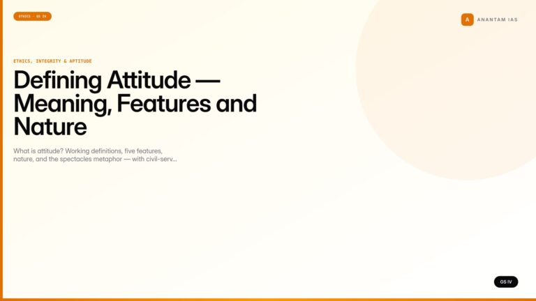 Defining Attitude — Meaning, Features and Nature (UPSC GS IV) — UPSC featured image