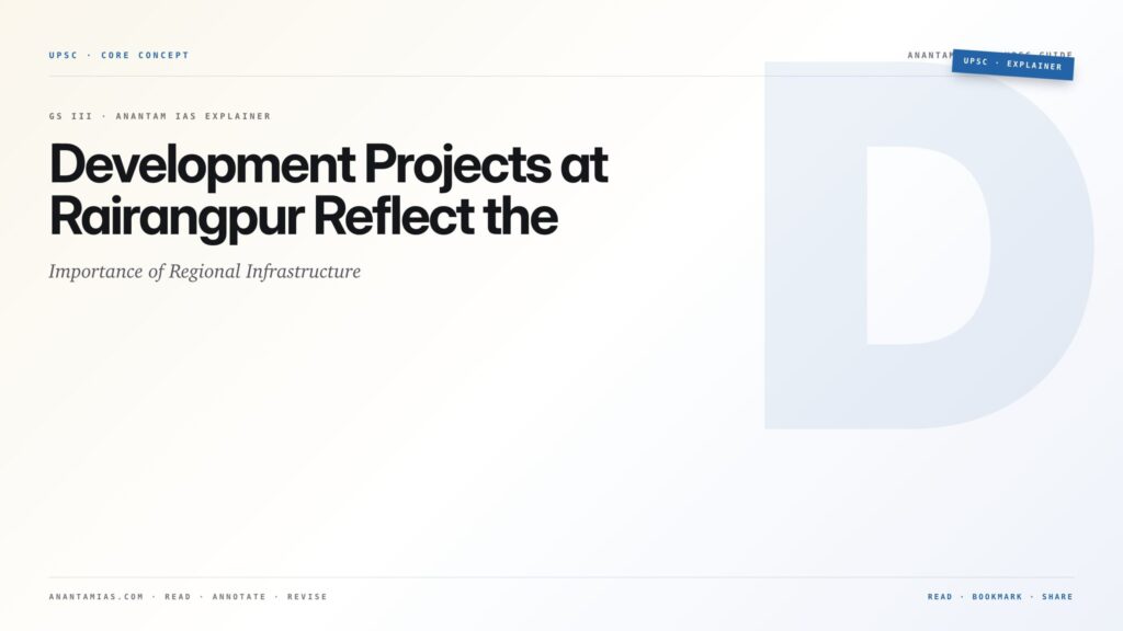 Development Projects at Rairangpur Reflect the Importance of Regional ...