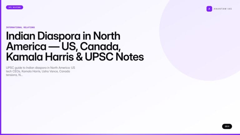 Indian Diaspora in North America — US, Canada, Kamala Harris & UPSC Notes (UPSC International Relations) — UPSC featured image