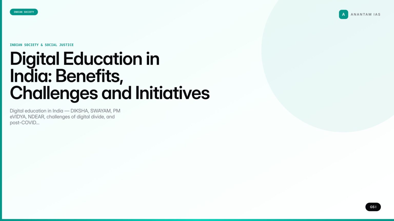 Digital Education in India: Benefits, Challenges and Initiatives (UPSC ...