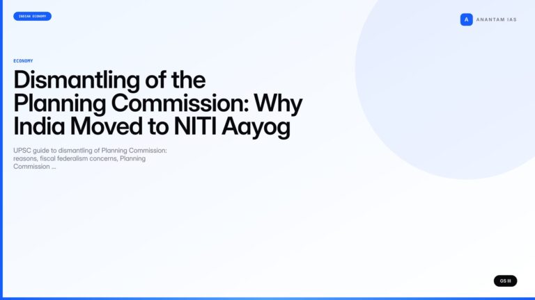 Dismantling of the Planning Commission: Why India Moved to NITI Aayog (UPSC Economy) — UPSC featured image