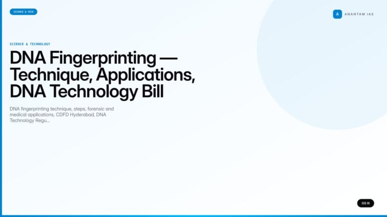 DNA Fingerprinting — Technique, Applications, DNA Technology Bill (UPSC Science & Tech) — UPSC featured image