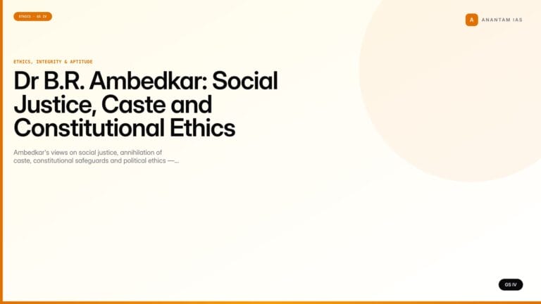Dr B.R. Ambedkar: Social Justice, Caste and Constitutional Ethics (UPSC Ethics — GS IV) — UPSC featured image