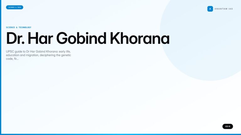 Dr. Har Gobind Khorana (UPSC Science & Tech) — UPSC featured image