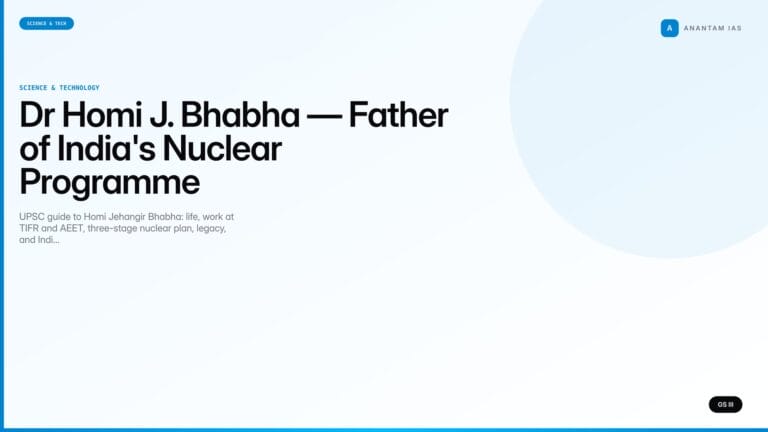Dr Homi J. Bhabha — Father of India's Nuclear Programme (UPSC) — UPSC featured image