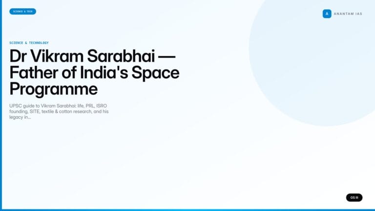 Dr Vikram Sarabhai — Father of India's Space Programme (UPSC) — UPSC featured image
