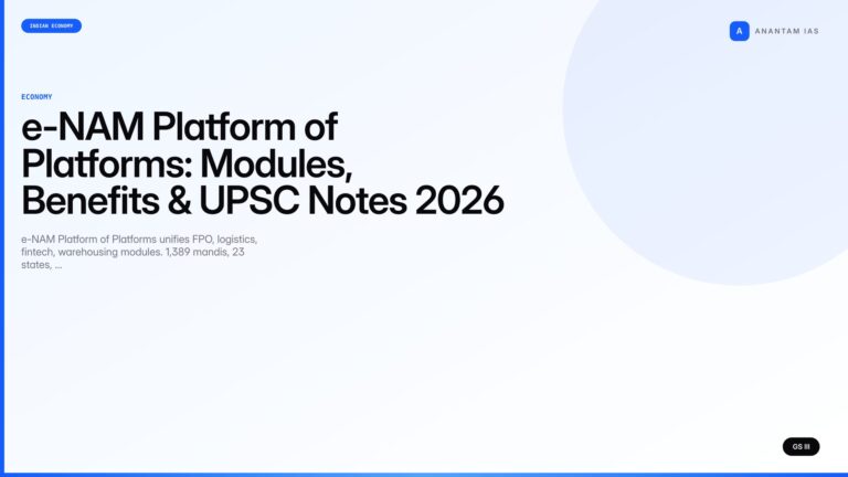 e-NAM Platform of Platforms: Modules, Benefits & UPSC Notes 2026 — UPSC featured image