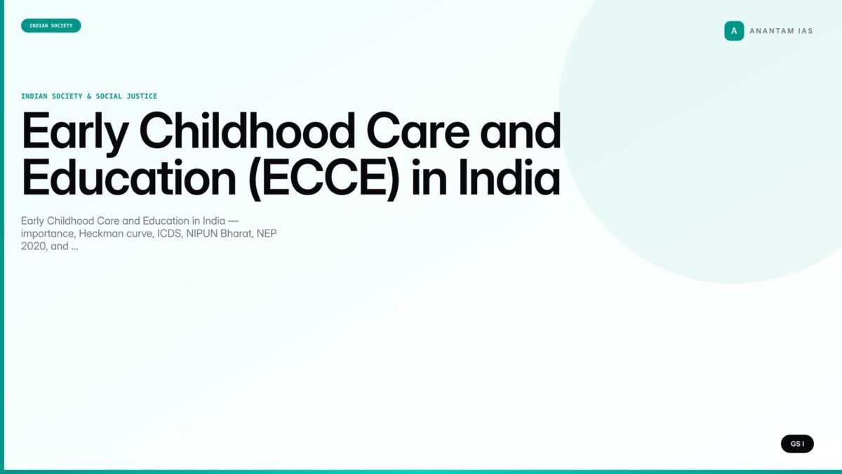 Early Childhood Care and Education (ECCE) in India (UPSC Indian Society ...