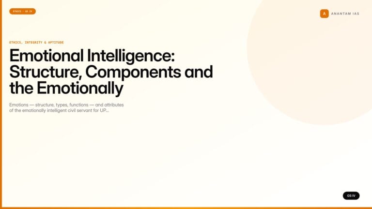 Emotional Intelligence: Structure, Components and the Emotionally Intelligent Civil Servant (UPSC Ethics — GS IV) — UPSC featured image