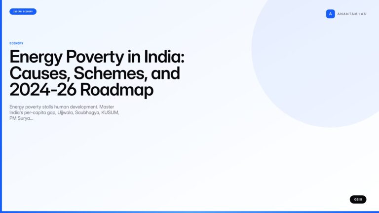 Energy Poverty in India: Causes, Schemes, and 2024-26 Roadmap (UPSC Economy) — UPSC featured image
