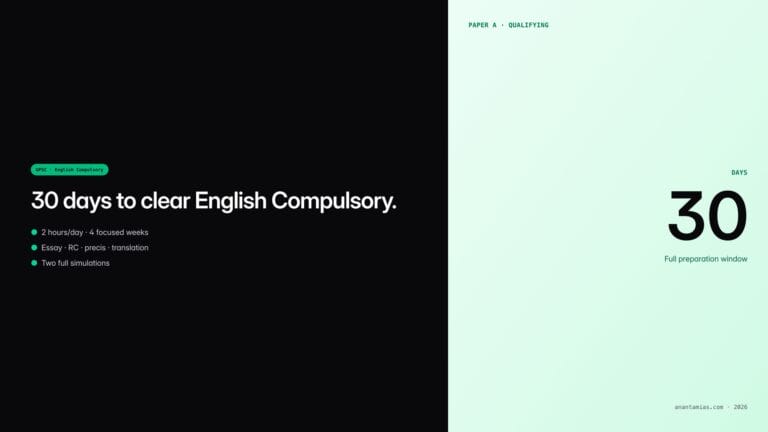 English Compulsory 30-day plan — UPSC guide featured image