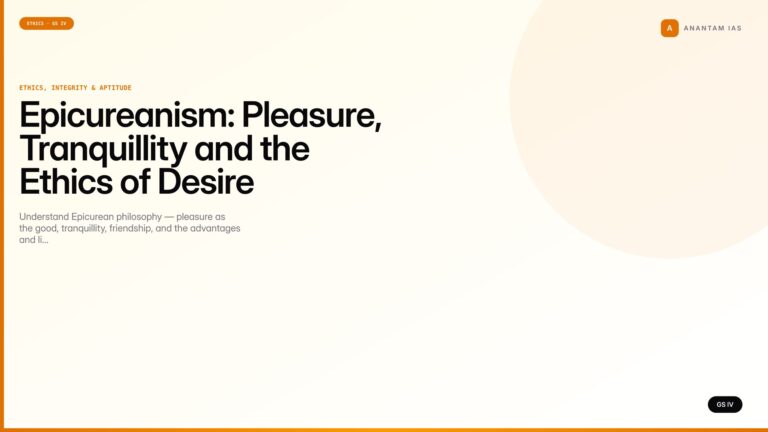 Epicureanism: Pleasure, Tranquillity and the Ethics of Desire (UPSC Ethics — GS IV) — UPSC featured image