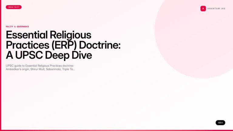 Essential Religious Practices (ERP) Doctrine: A UPSC Deep Dive — UPSC featured image