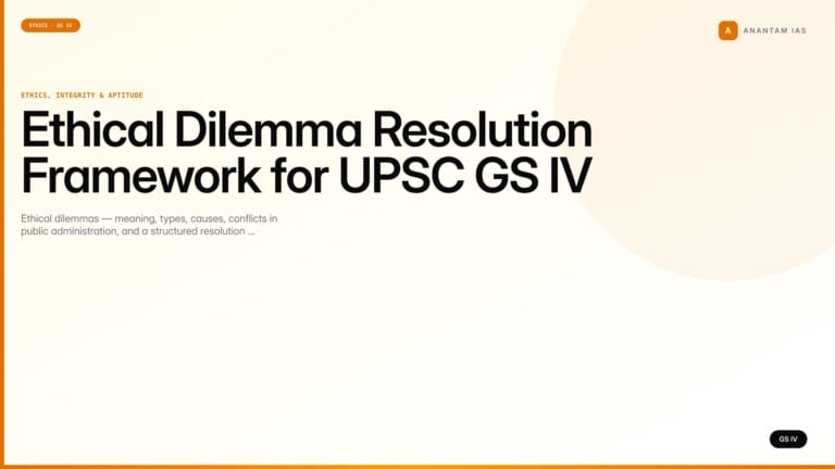 Ethical Dilemma Resolution Framework for UPSC GS IV — UPSC featured image