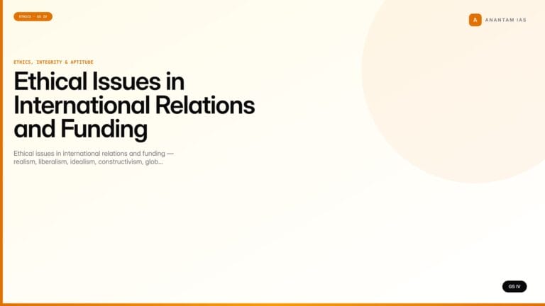 Ethical Issues in International Relations and Funding (UPSC Ethics — GS IV) — UPSC featured image