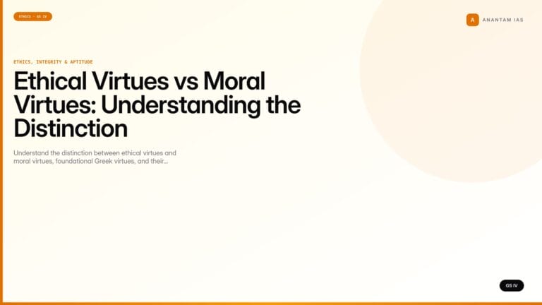 Ethical Virtues vs Moral Virtues: Understanding the Distinction (UPSC Ethics — GS IV) — UPSC featured image