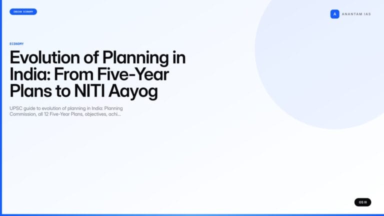 Evolution of Planning in India: From Five-Year Plans to NITI Aayog (UPSC Economy) — UPSC featured image