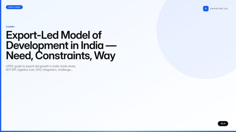Export-Led Model of Development in India — Need, Constraints, Way Forward — UPSC featured image