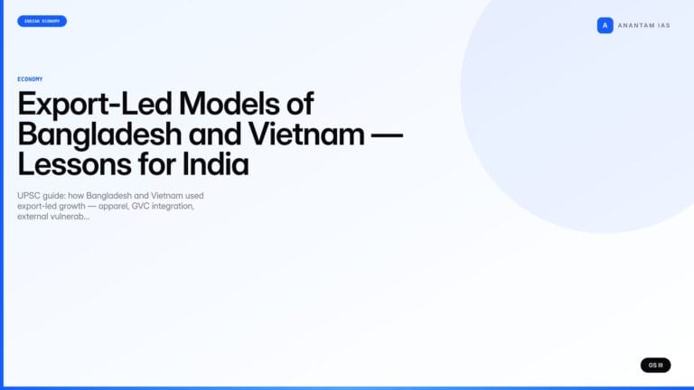Export-Led Models of Bangladesh and Vietnam — Lessons for India (UPSC) — UPSC featured image