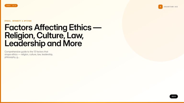 Factors Affecting Ethics — Religion, Culture, Law, Leadership and More (UPSC GS IV) — UPSC featured image