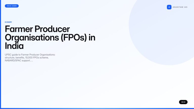 Farmer Producer Organisations (FPOs) in India (UPSC Economy) — UPSC featured image