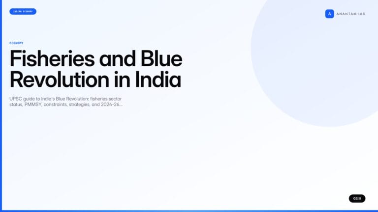 Fisheries and Blue Revolution in India (UPSC Economy) — UPSC featured image