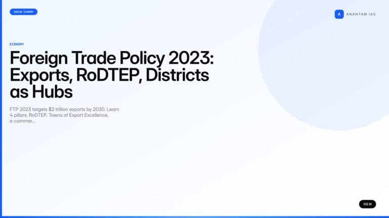 Foreign Trade Policy 2023: Exports, RoDTEP, Districts as Hubs (UPSC) — UPSC featured image