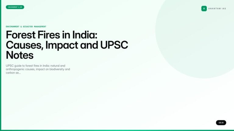Forest Fires in India: Causes, Impact and UPSC Notes (UPSC Environment) — UPSC featured image