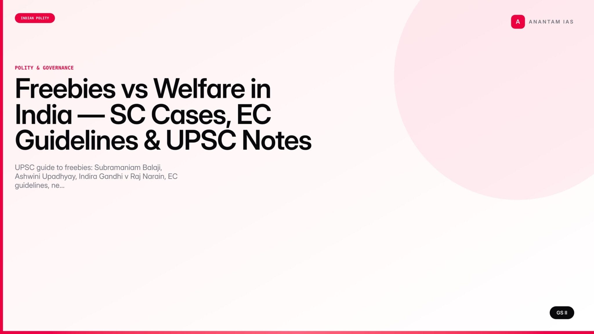 Reading Notes Guide.pdf Freebies vs Welfare in India — SC Cases, EC Guidelines & UPSC Notes ...