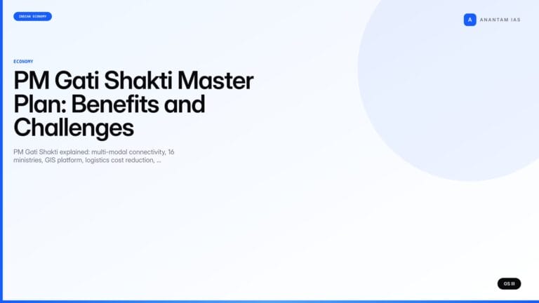 PM Gati Shakti Master Plan: Benefits and Challenges (UPSC Economy) — UPSC featured image
