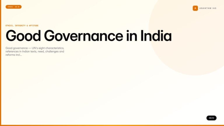 Good Governance in India (UPSC Ethics — GS IV) — UPSC featured image