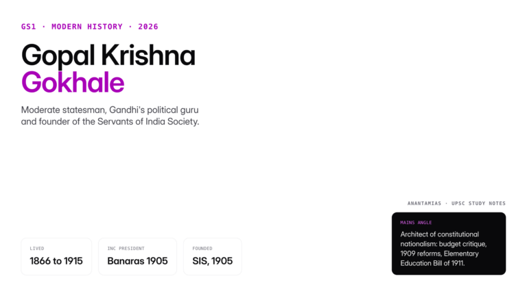 Gopal Krishna Gokhale was a liberal reformer, Servants of India Society founder and Gandhi's political mentor. Complete