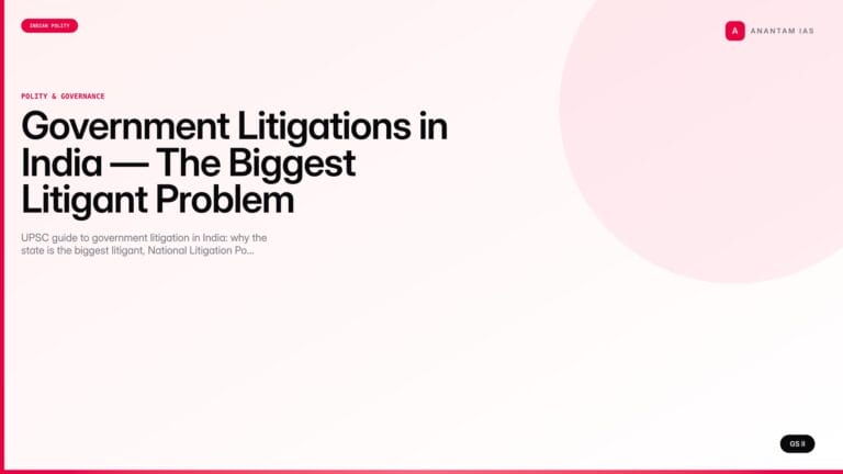 Government Litigations in India — The Biggest Litigant Problem (UPSC Polity) — UPSC featured image