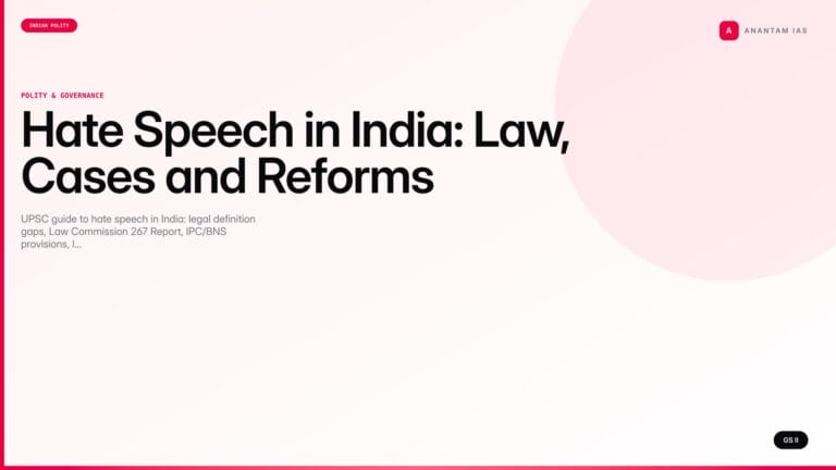 Hate Speech in India: Law, Cases and Reforms (UPSC Polity) — UPSC featured image