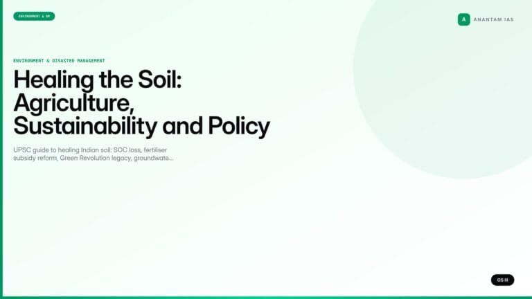 Healing the Soil: Agriculture, Sustainability and Policy (UPSC Environment) — UPSC featured image