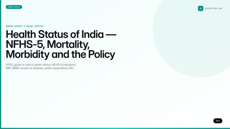 Health Status of India — NFHS-5, Mortality, Morbidity and the Policy Landscape (UPSC Indian Society) — UPSC featured image