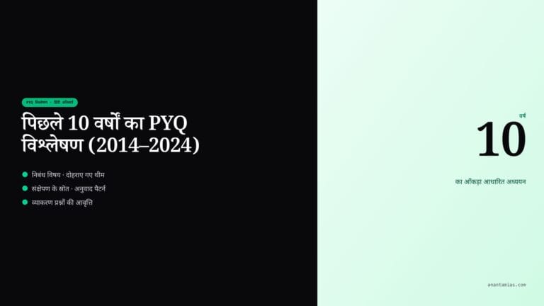 UPSC Hindi Compulsory PYQ Analysis (Last 10 Years) featured image in Hindi