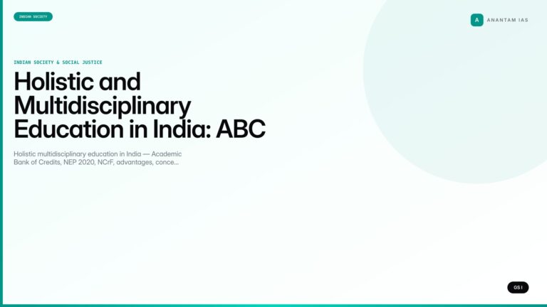 Holistic and Multidisciplinary Education in India: ABC and NEP 2020 (UPSC) — UPSC featured image