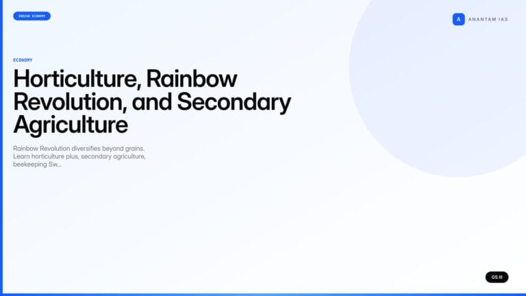 Horticulture, Rainbow Revolution, and Secondary Agriculture (UPSC) — UPSC featured image